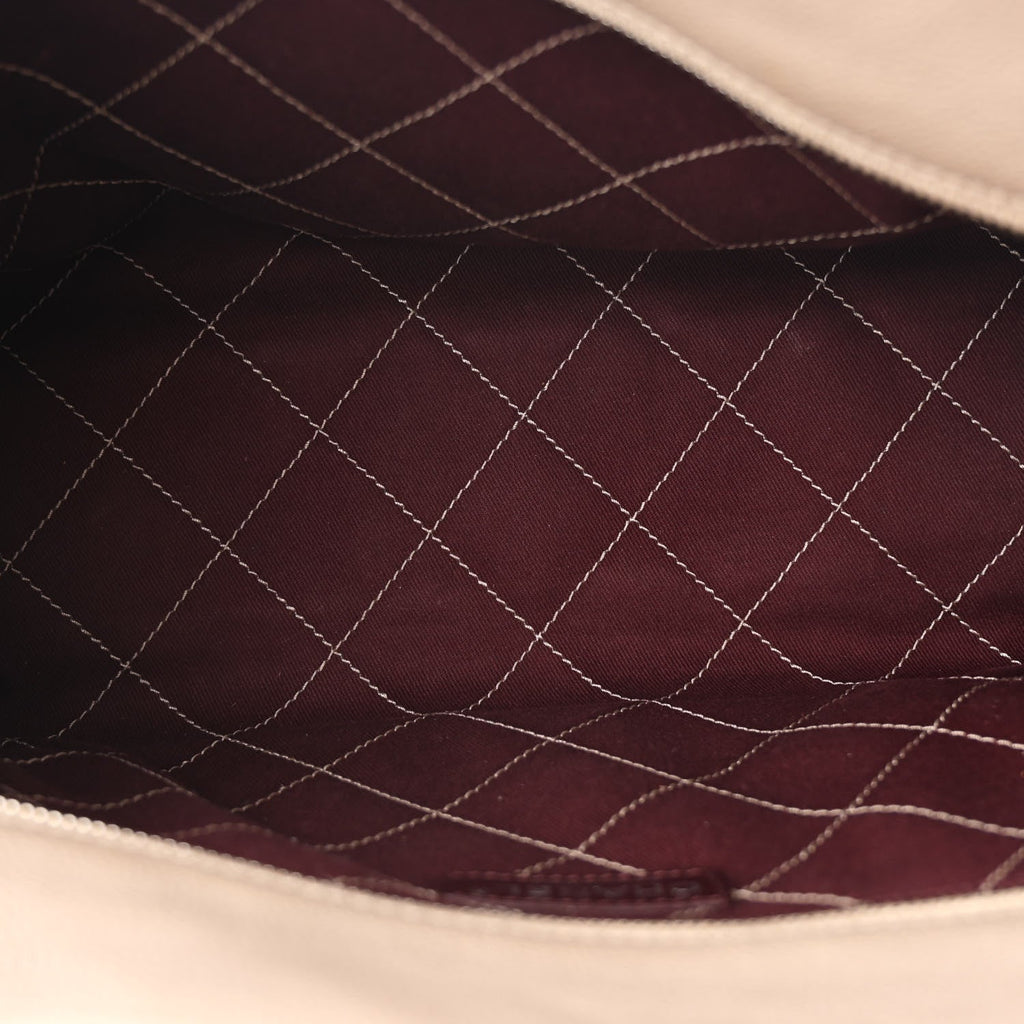 Caviar Quilted Deauville Bowling Bag Beige