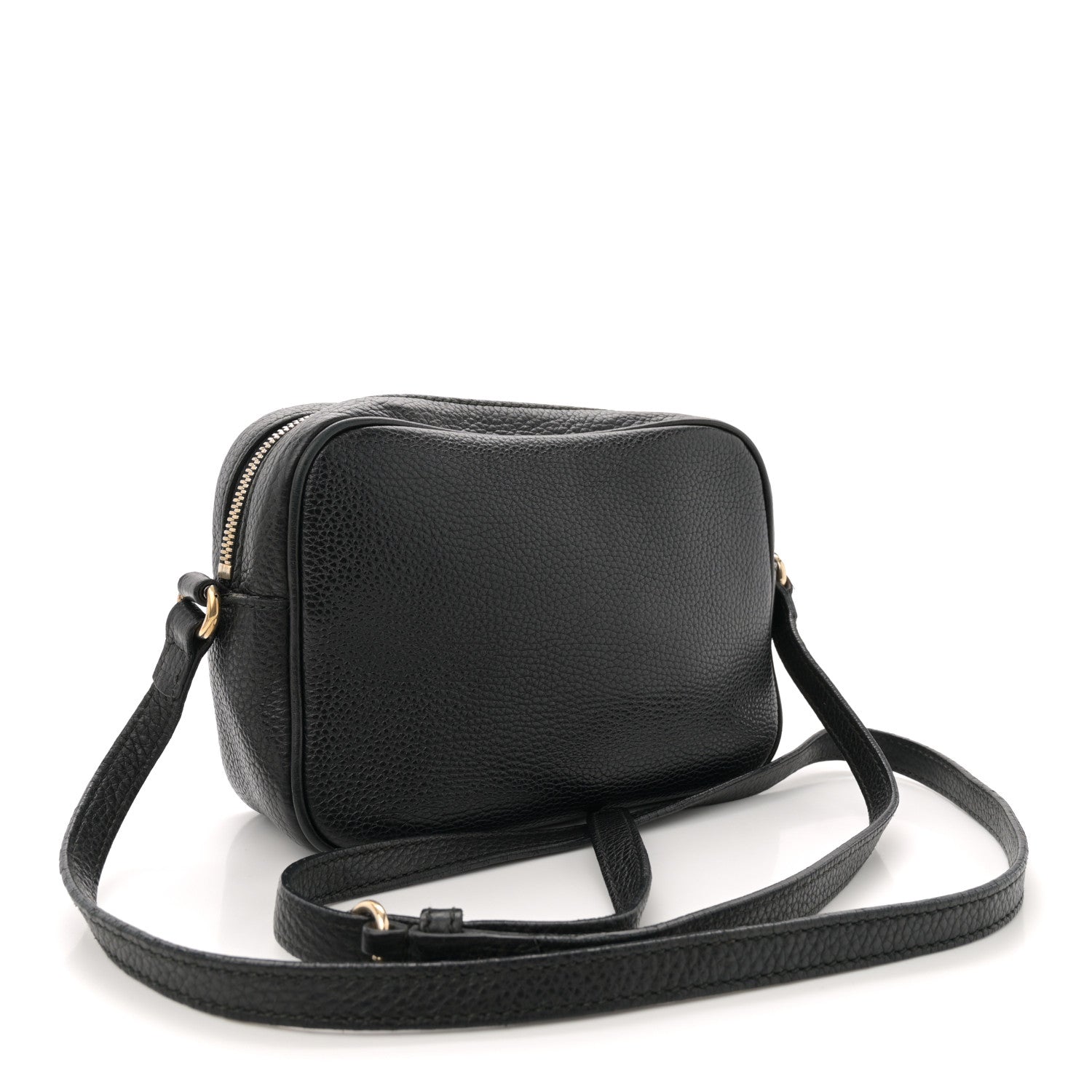 Pebbled Calfskin Small Soho Disco Bag Black