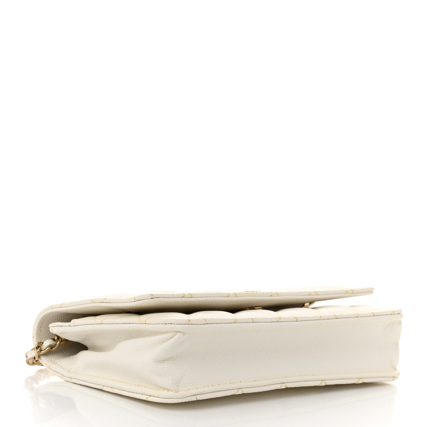 Caviar Quilted Wallet On Chain WOC White