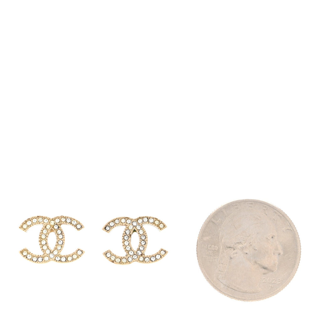 Crystal CC Earrings Gold