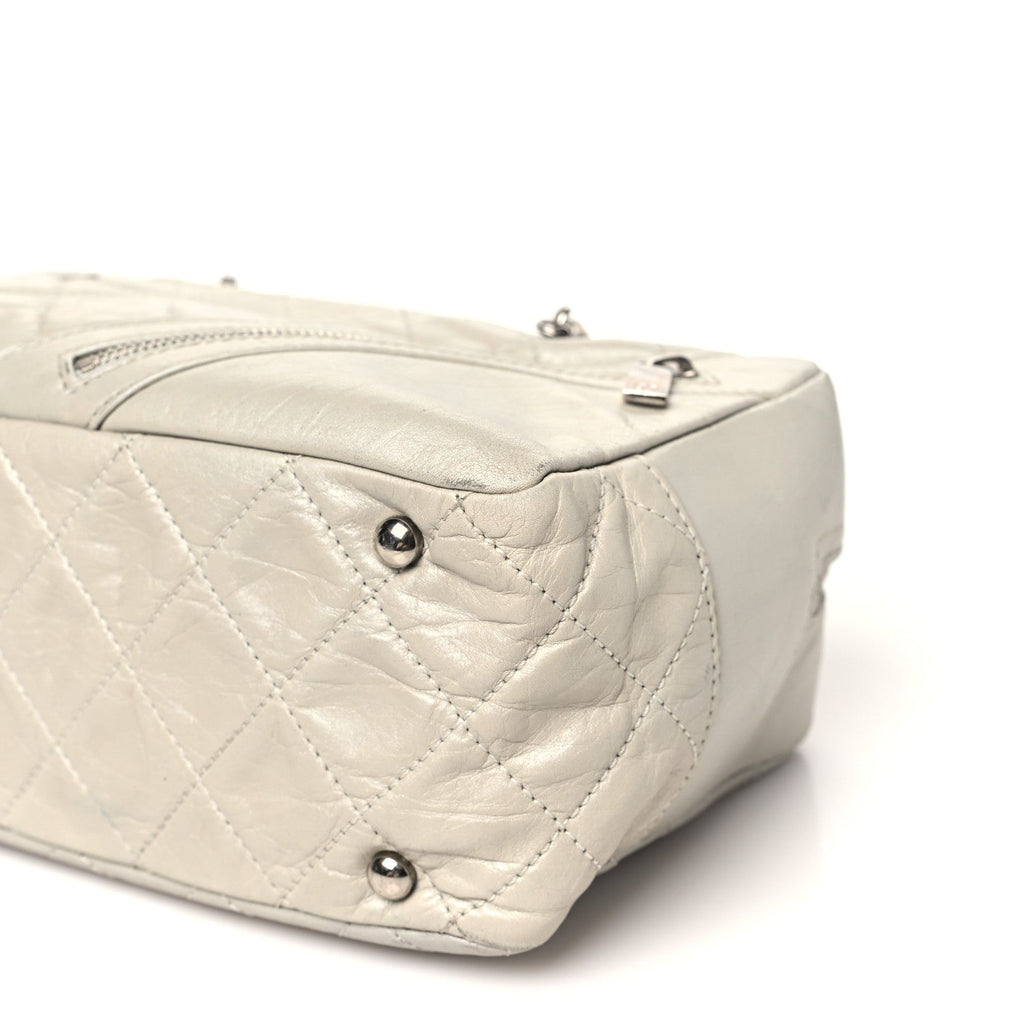 Aged Calfskin Quilted Cotton Club Bowler Pearl