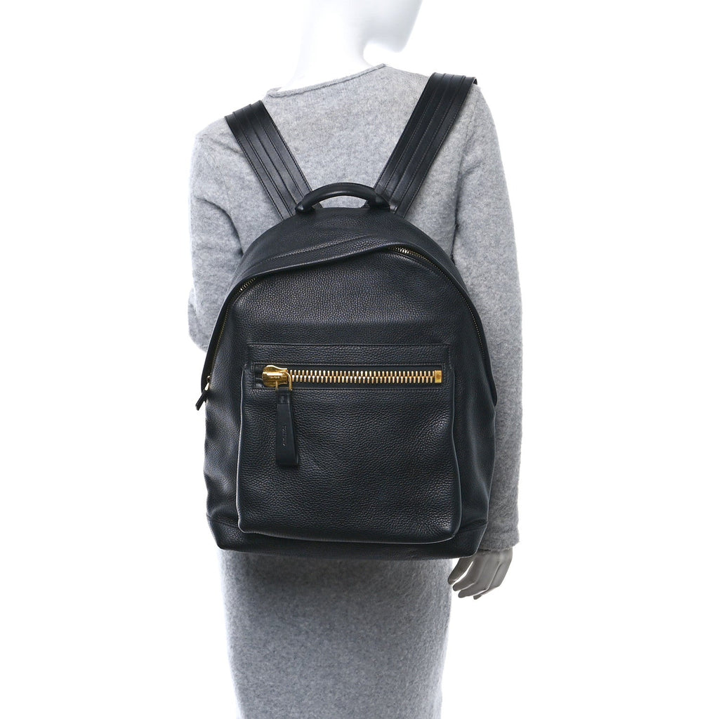 Grained Calfskin Buckley Backpack Black