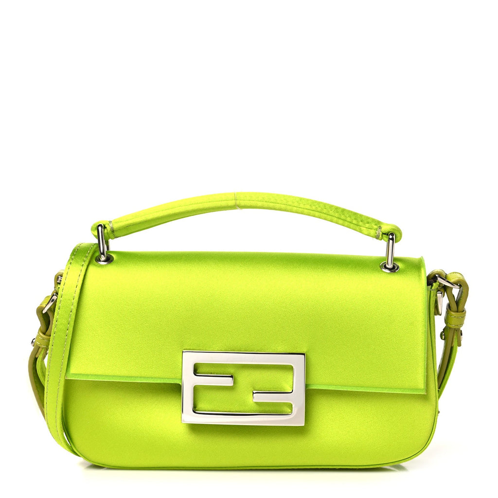 Silk Satin Phone Baguette Wasabi