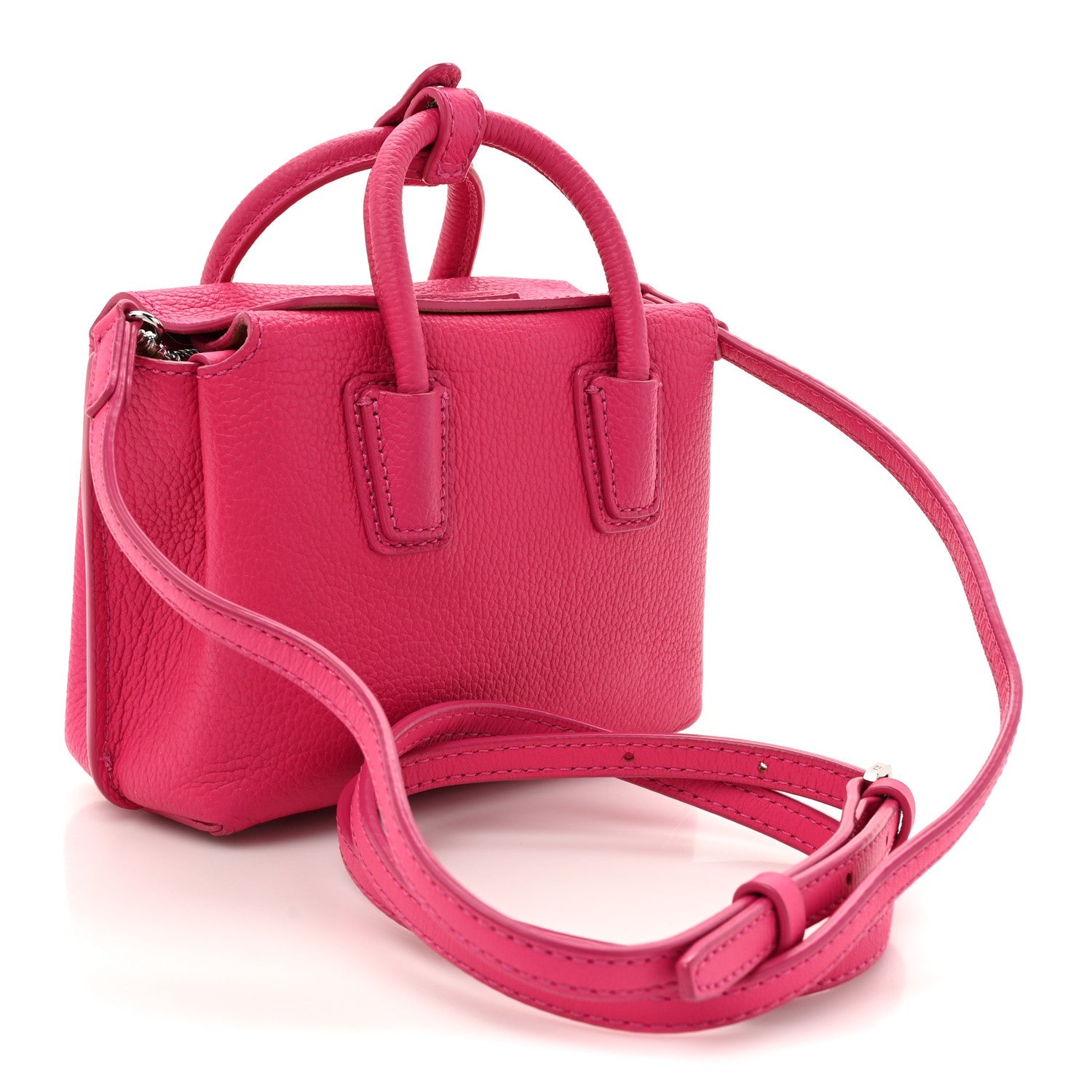 Grained Calfskin X-Mini Milla Tote Beetroot Pink