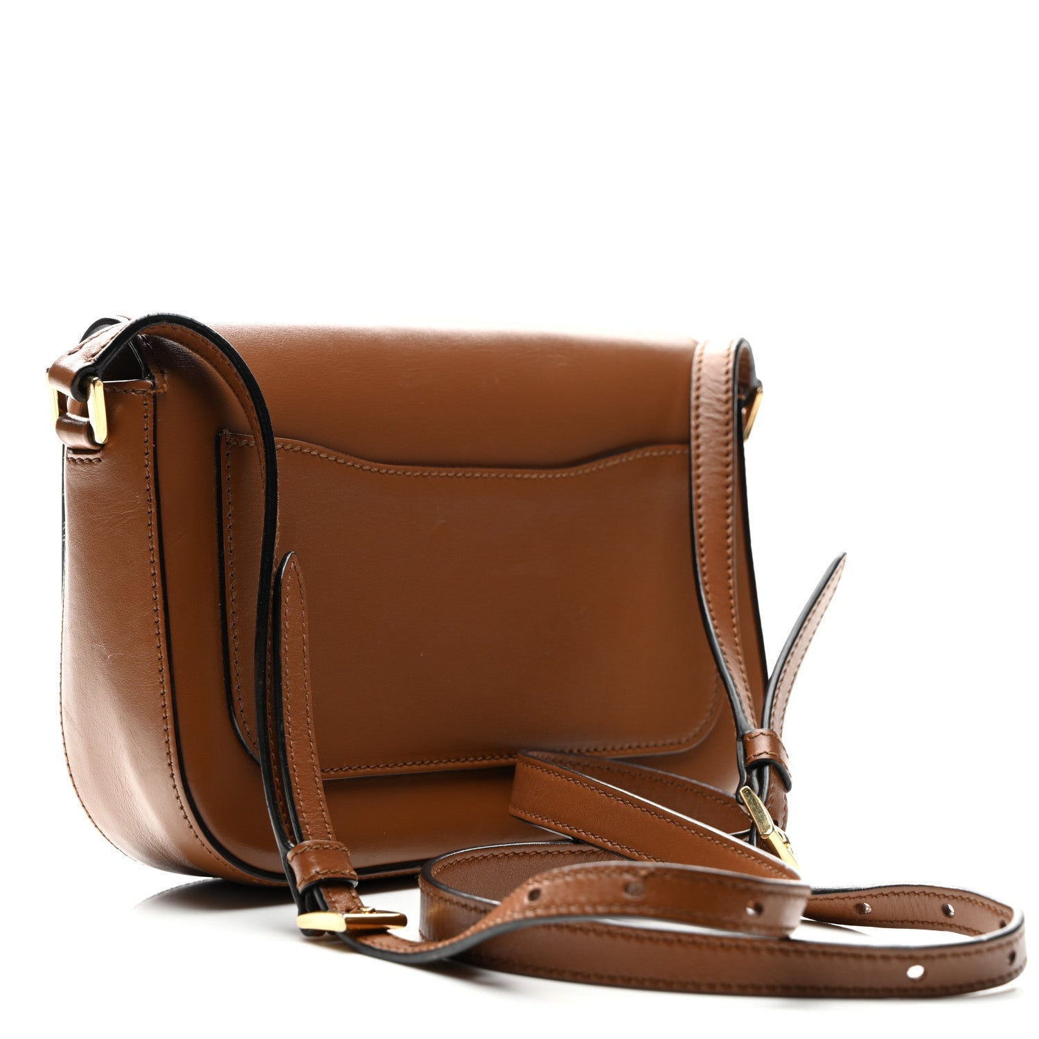 City Calf Flap Shoulder Bag Cognac
