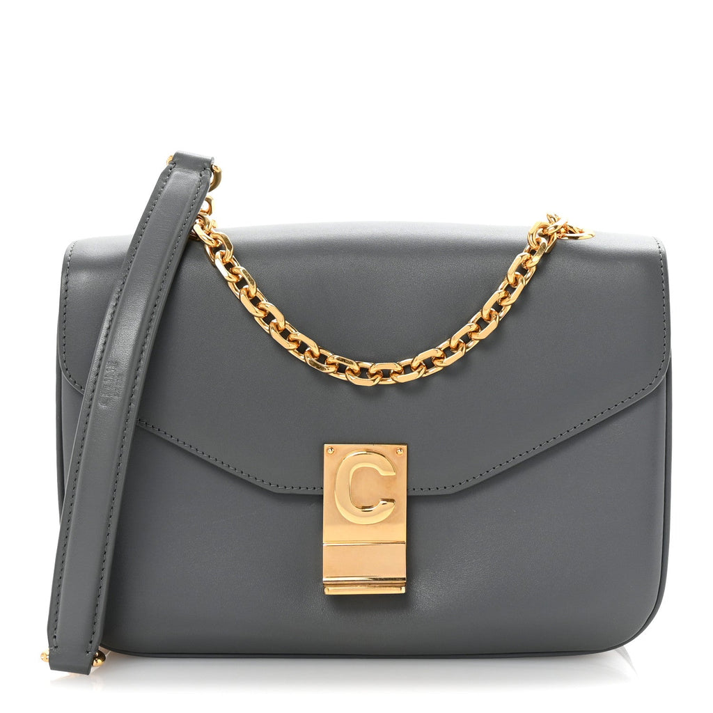 Shiny Calfskin Medium C Bag Grey