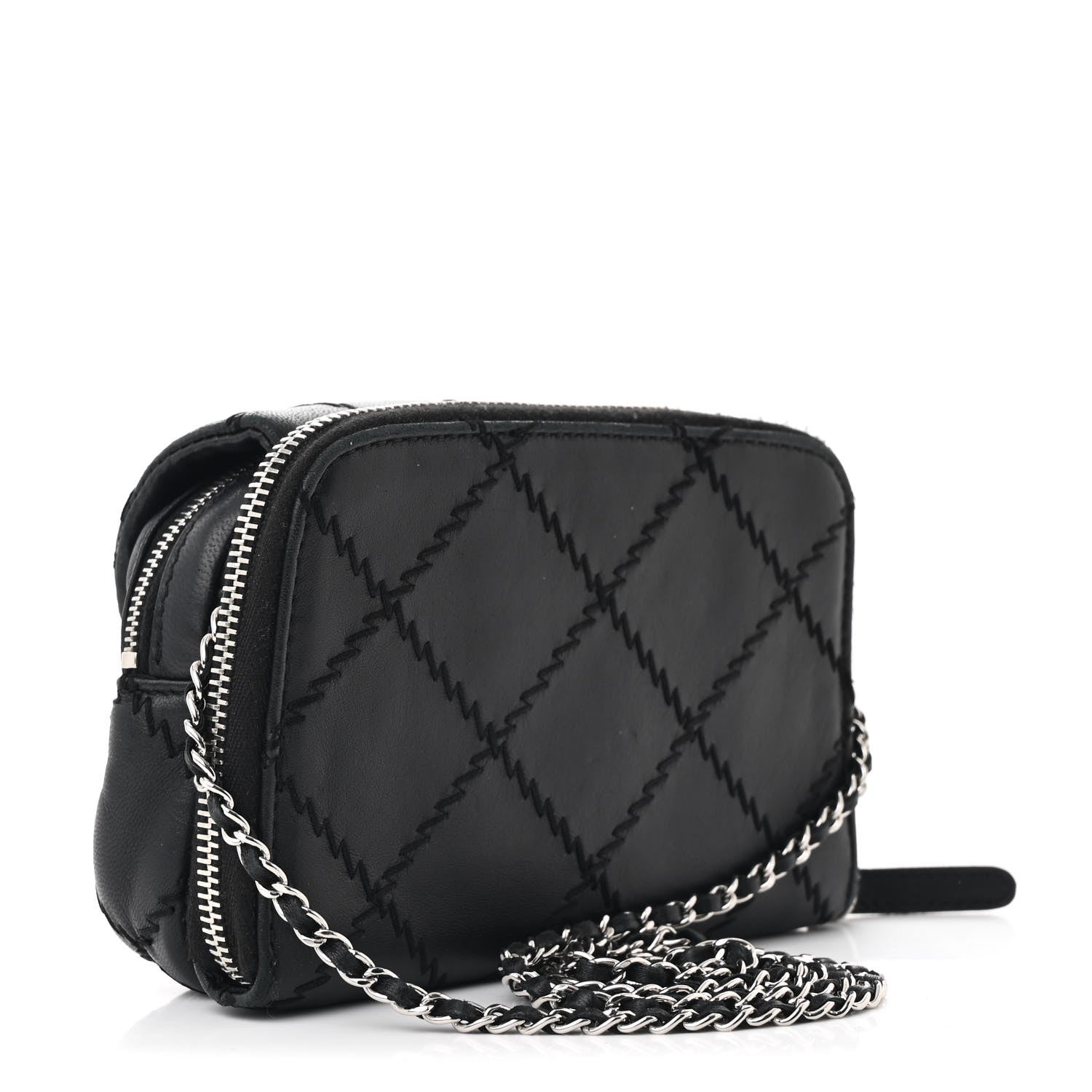 Lambskin Stitched New Mini Flap Black