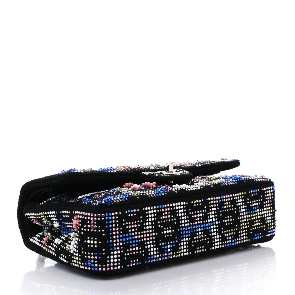 Crystal Tweed CC Medium Double Flap Black