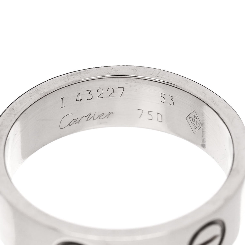 18K White Gold 5.5mm LOVE Ring 53 6.5