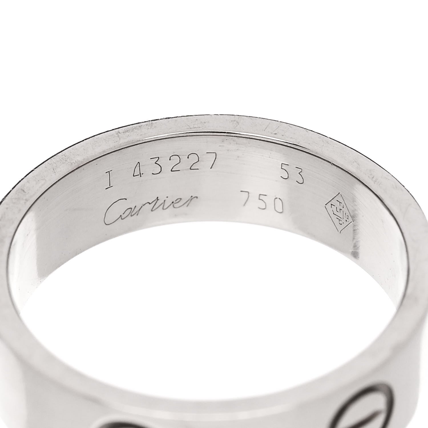 18K White Gold 5.5mm LOVE Ring 53 6.5