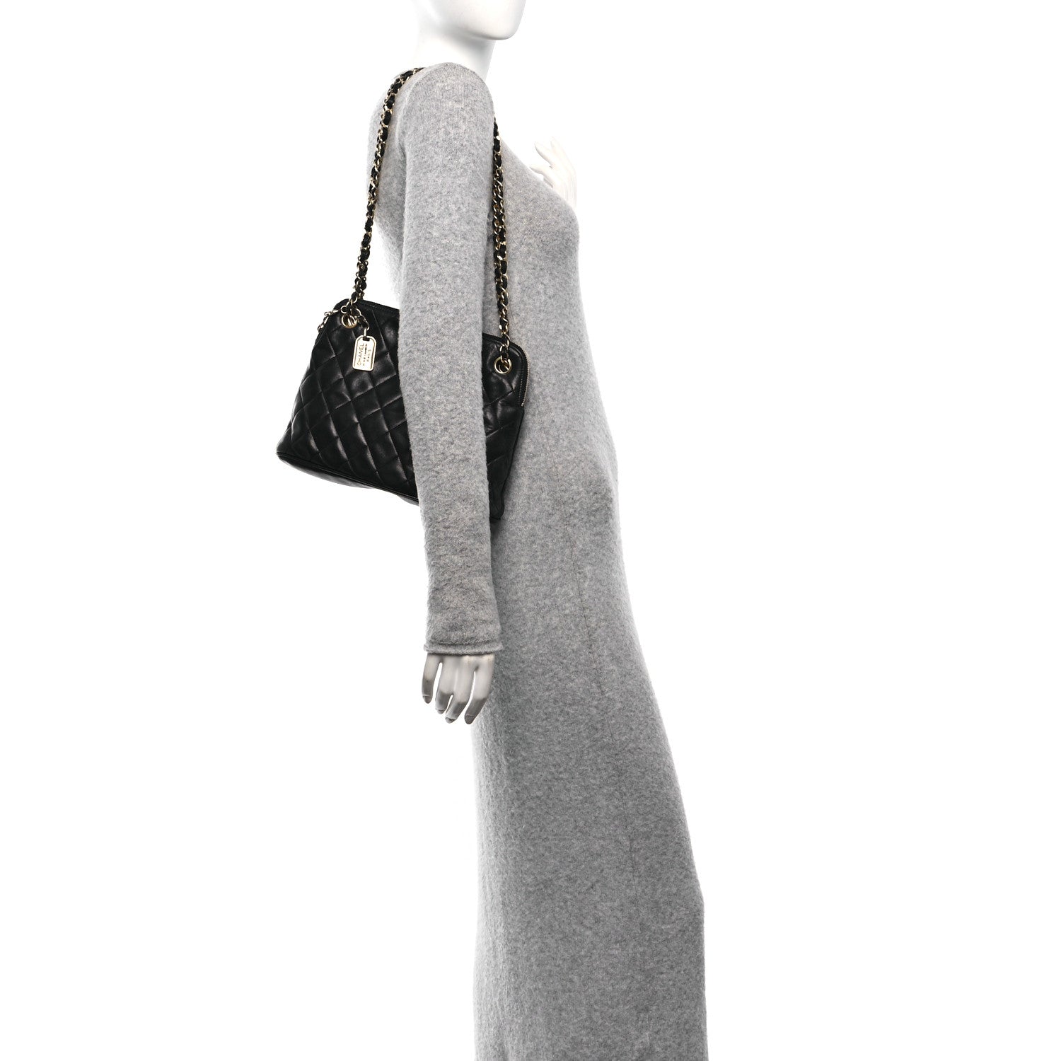 Caviar Quilted Shoulder Bag Black