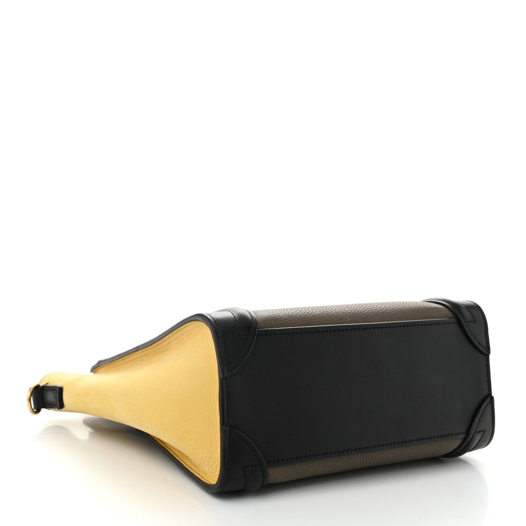 Smooth Drummed Calfskin Tri-Color Nano Luggage Amber