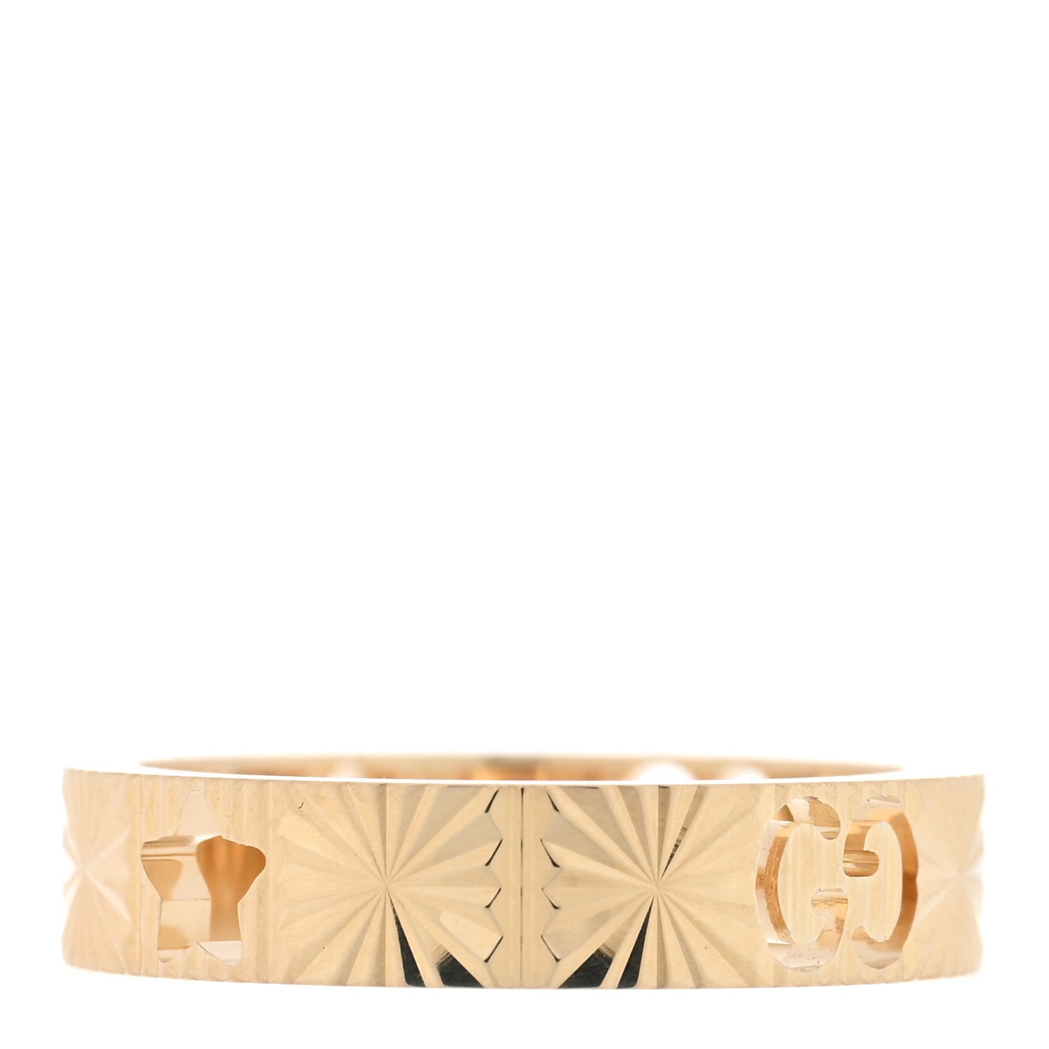 18K Yellow Gold Icon Stars Band Ring 48 4.5