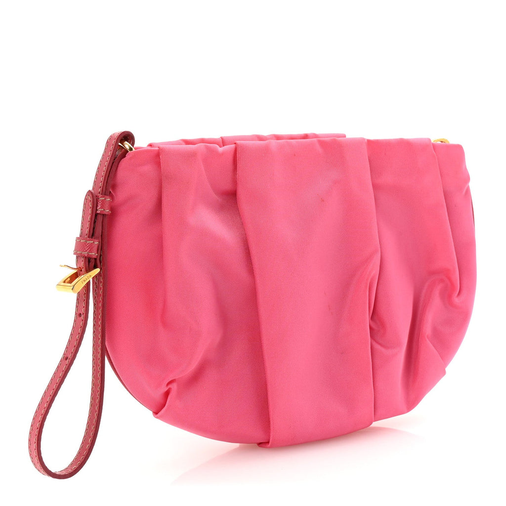 Tessuto Nylon Wristlet Clutch Fuxia