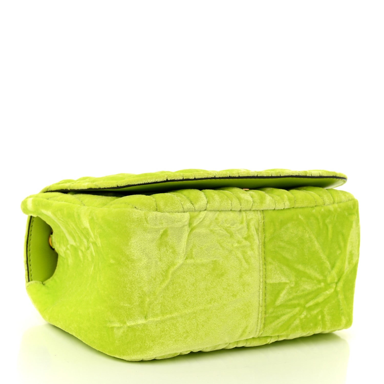 Velvet Quilted Virtus Shoulder Bag Green