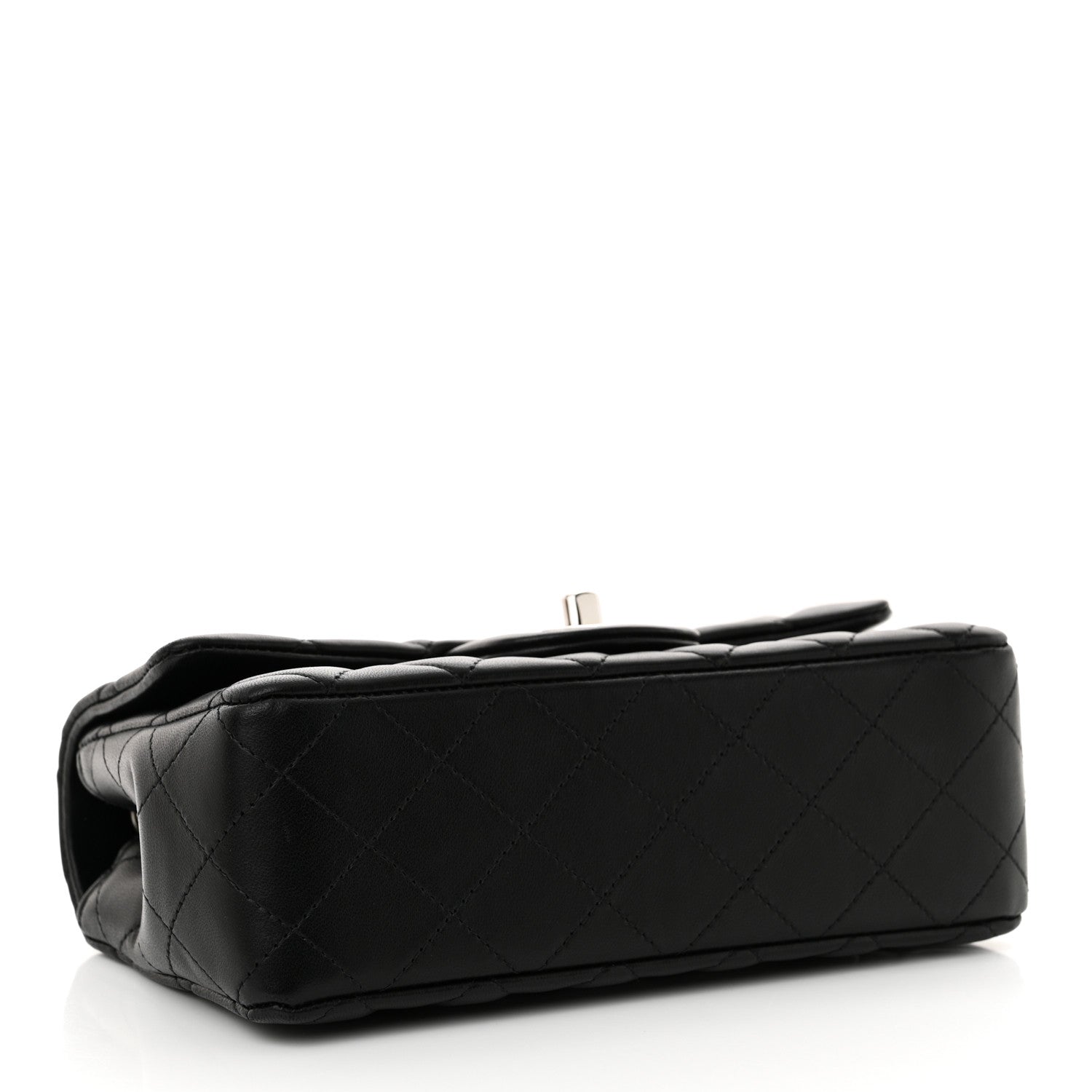 Lambskin Quilted Mini Rectangular Flap Black