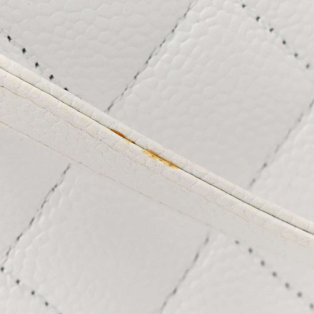 Caviar Quilted Maxi Paris Edinburgh Flap White