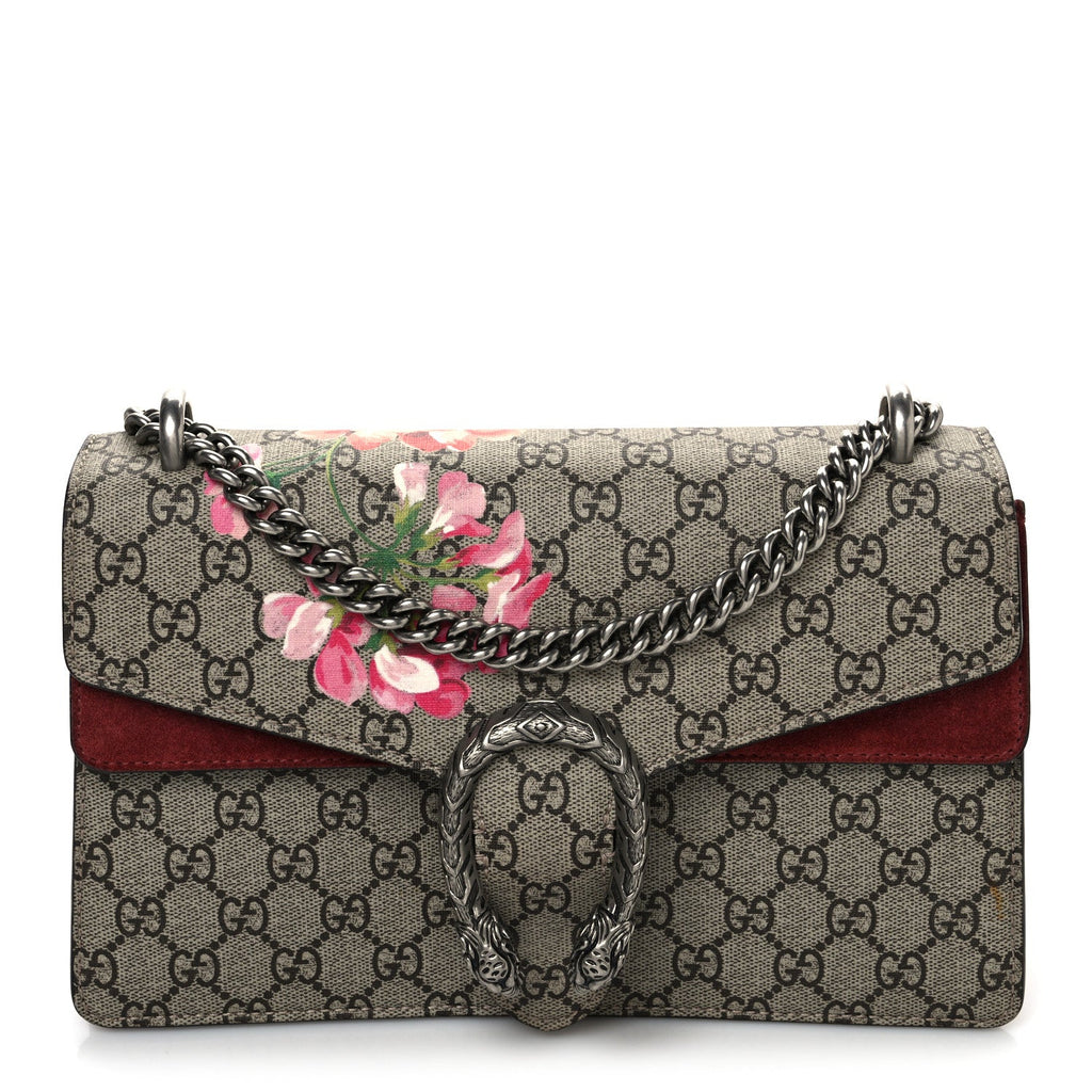 GG Supreme Monogram Blooms Small Dionysus Shoulder Bag Beige Multicolor Dry Rose