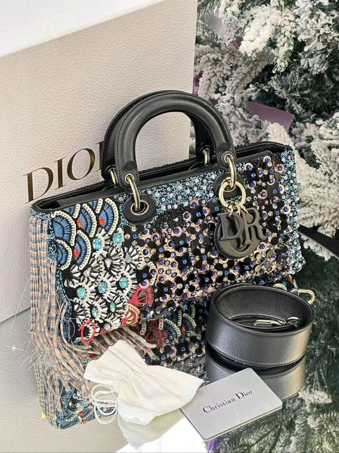 Dior Lady Dior Sequin Shoulder Bag Limited