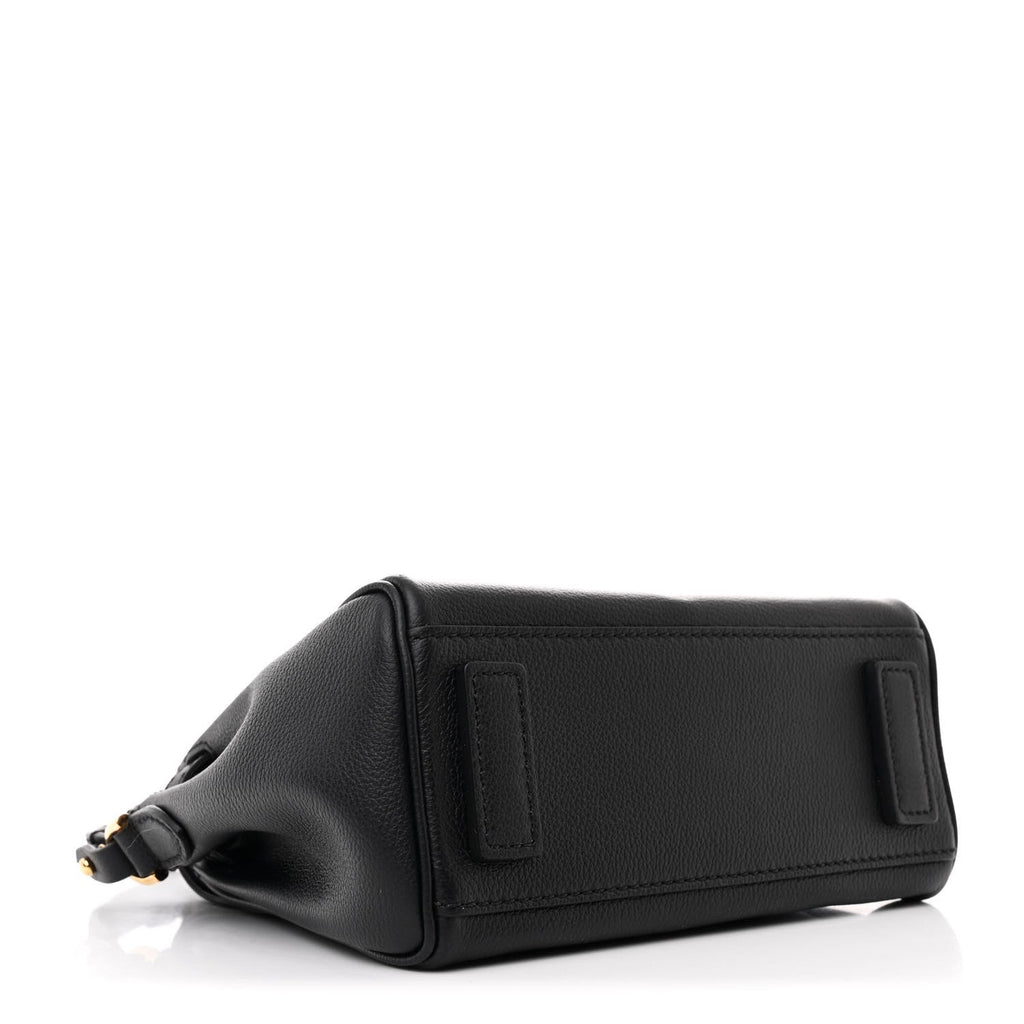 Grained Calfskin Small La Medusa Top Handle Bag Black Lilac