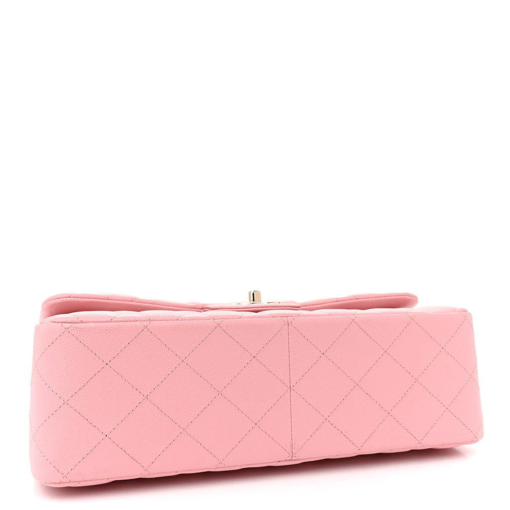 Caviar Quilted Jumbo Double Flap Pink