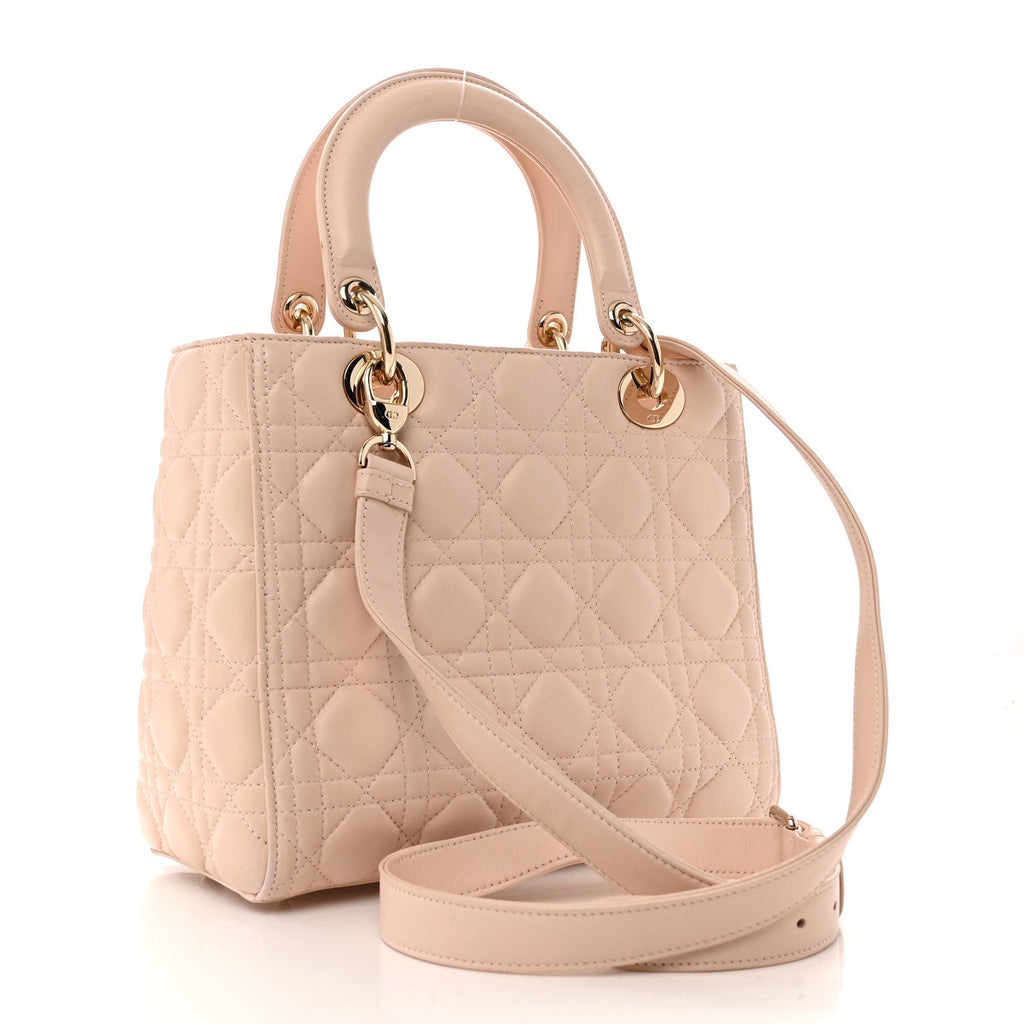 Lambskin Cannage Medium Lady Dior Light Pink