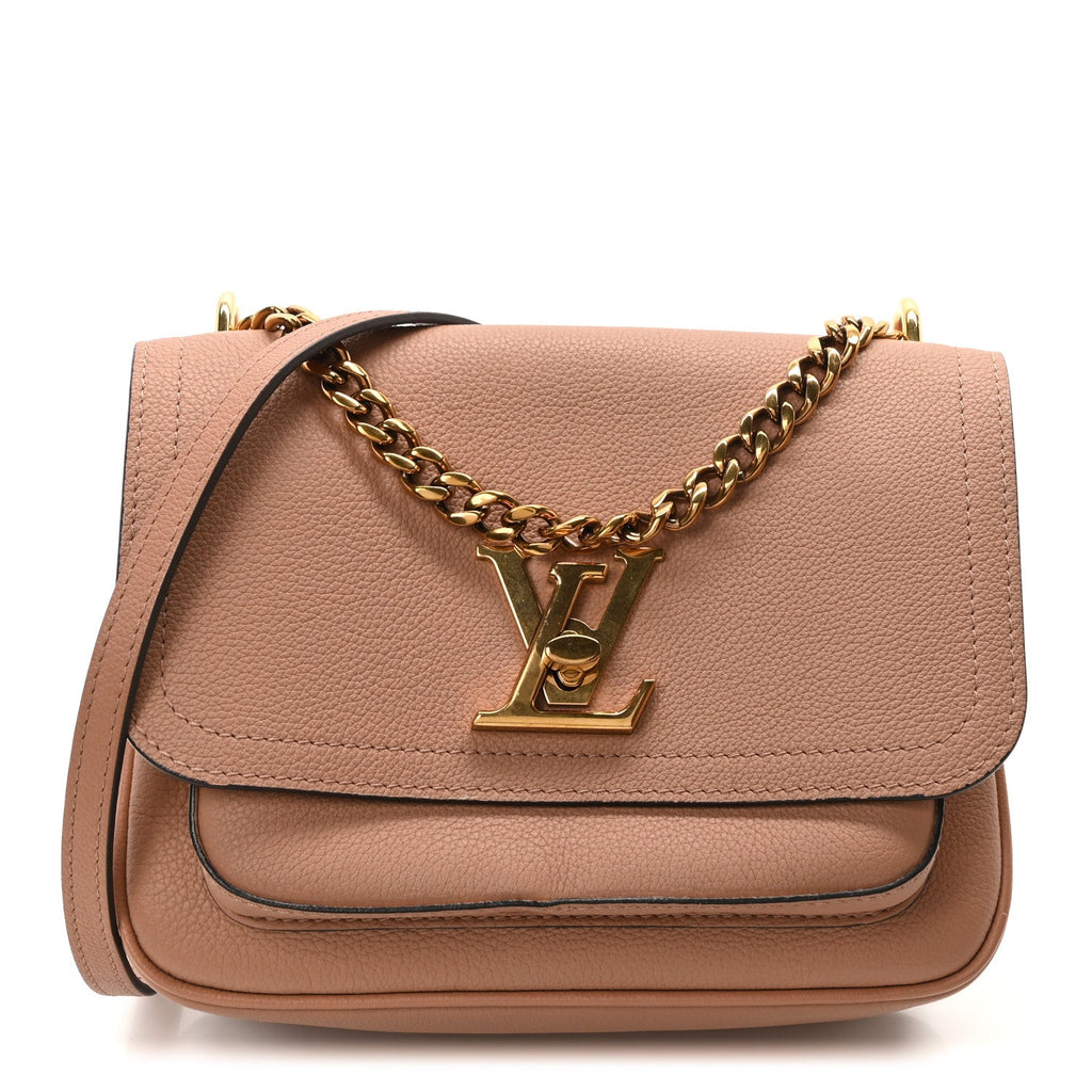 Grained Calfskin Lockme Chain Bag PM Rose Silk