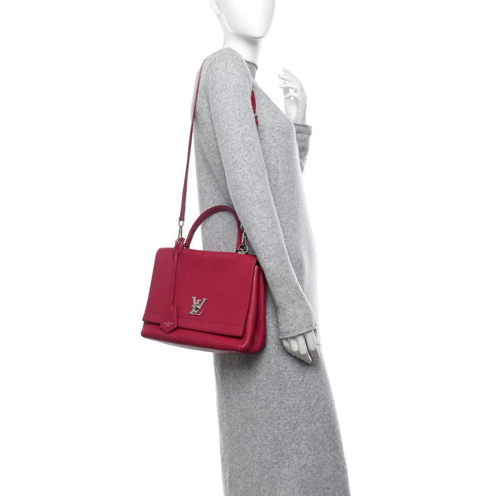 Soft Calfskin Lockme II Top Handle Dahlia
