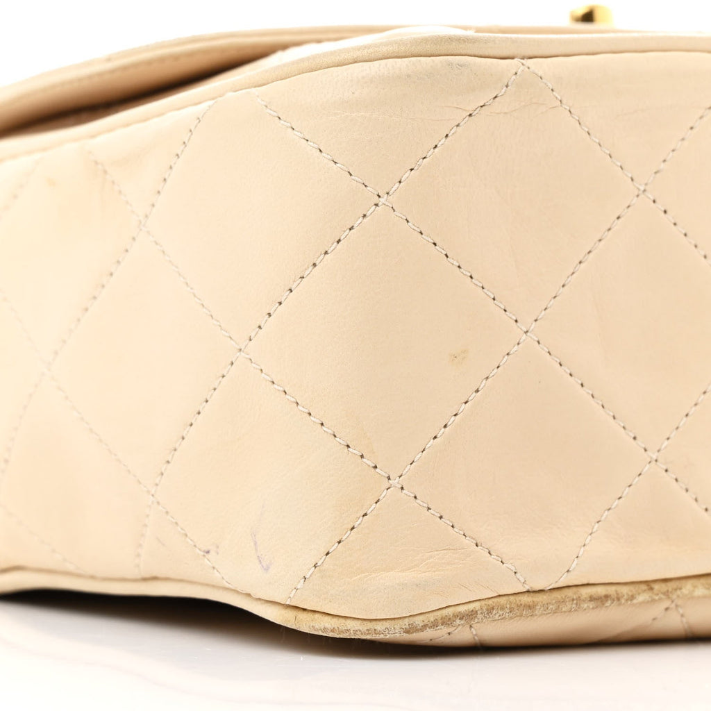 Lambskin Quilted Tassel Flap Camera Case White