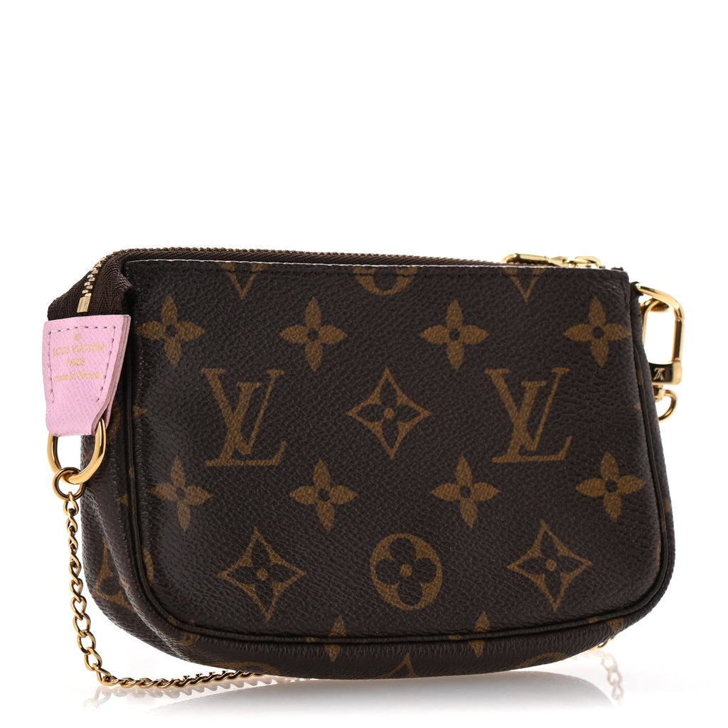 Monogram 2016 Christmas Animation Mini Pochette Accessories Rose Ballerine