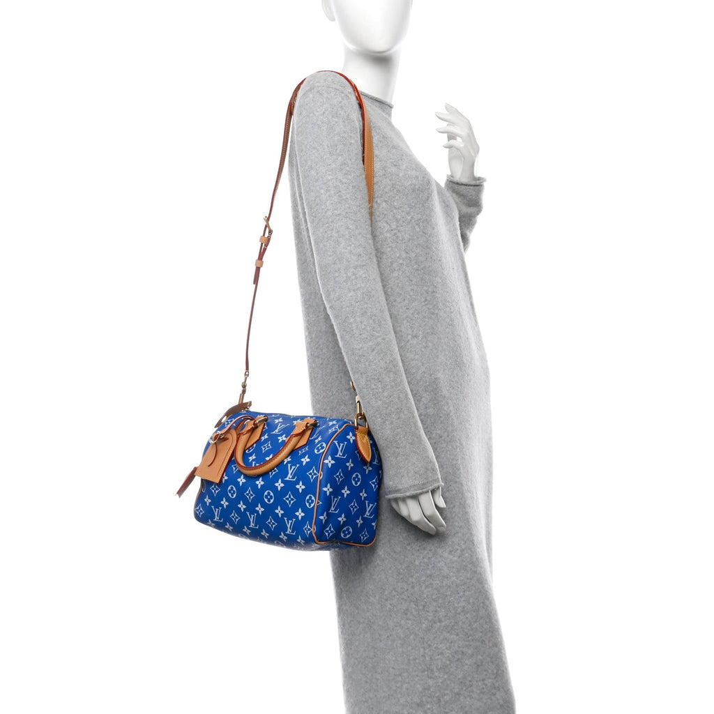 Calfskin Monogram Speedy P9 Bandouliere 25 Blue