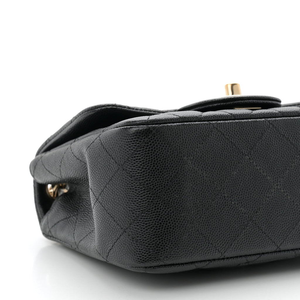 Caviar Quilted Mini Square Flap Black