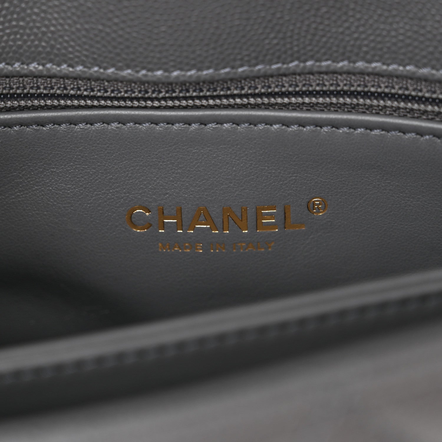Caviar Quilted Mini Coco Handle Flap Grey