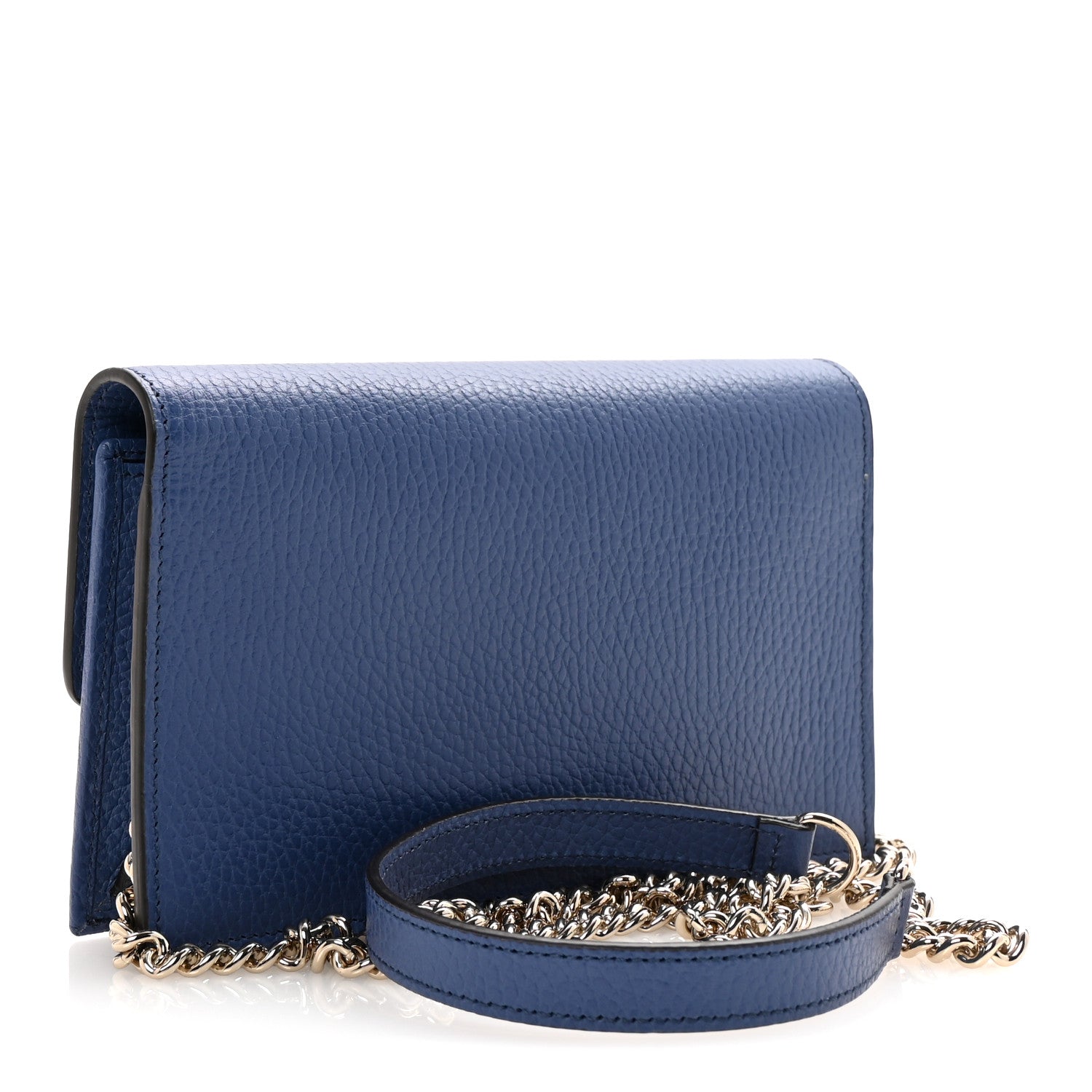 Dollar Calfskin Interlocking G Chain Wallet Caspian