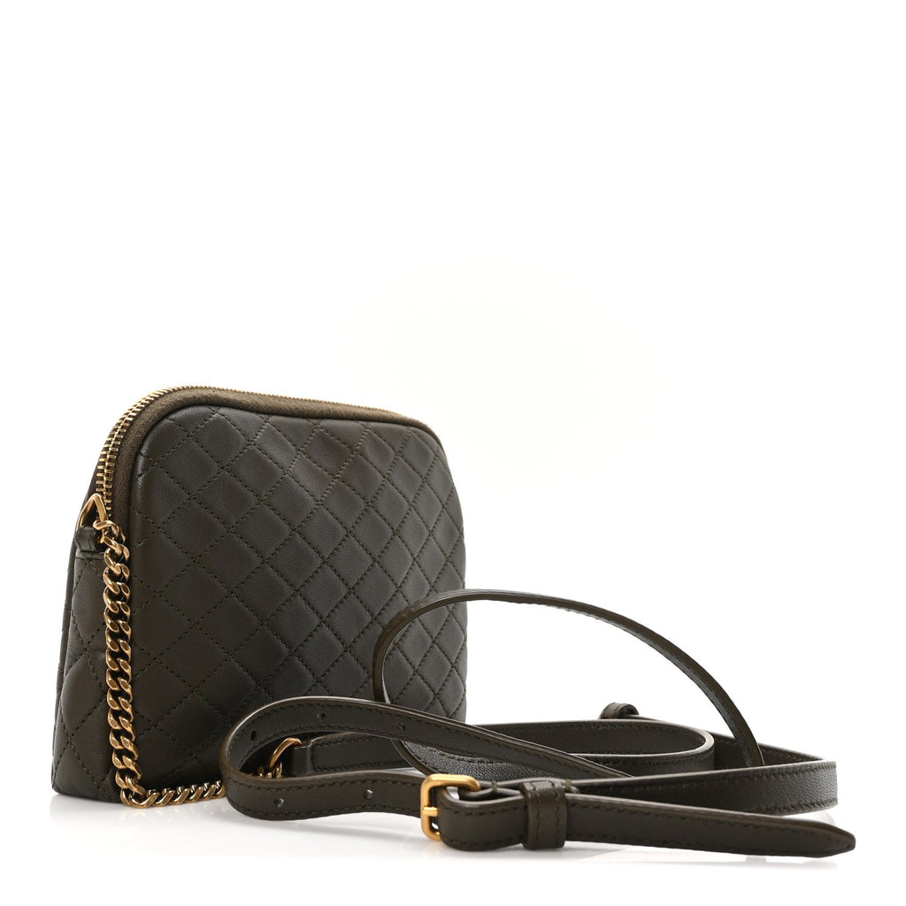 Lambskin Quilted Gaby Zipped Pouch Light Musk
