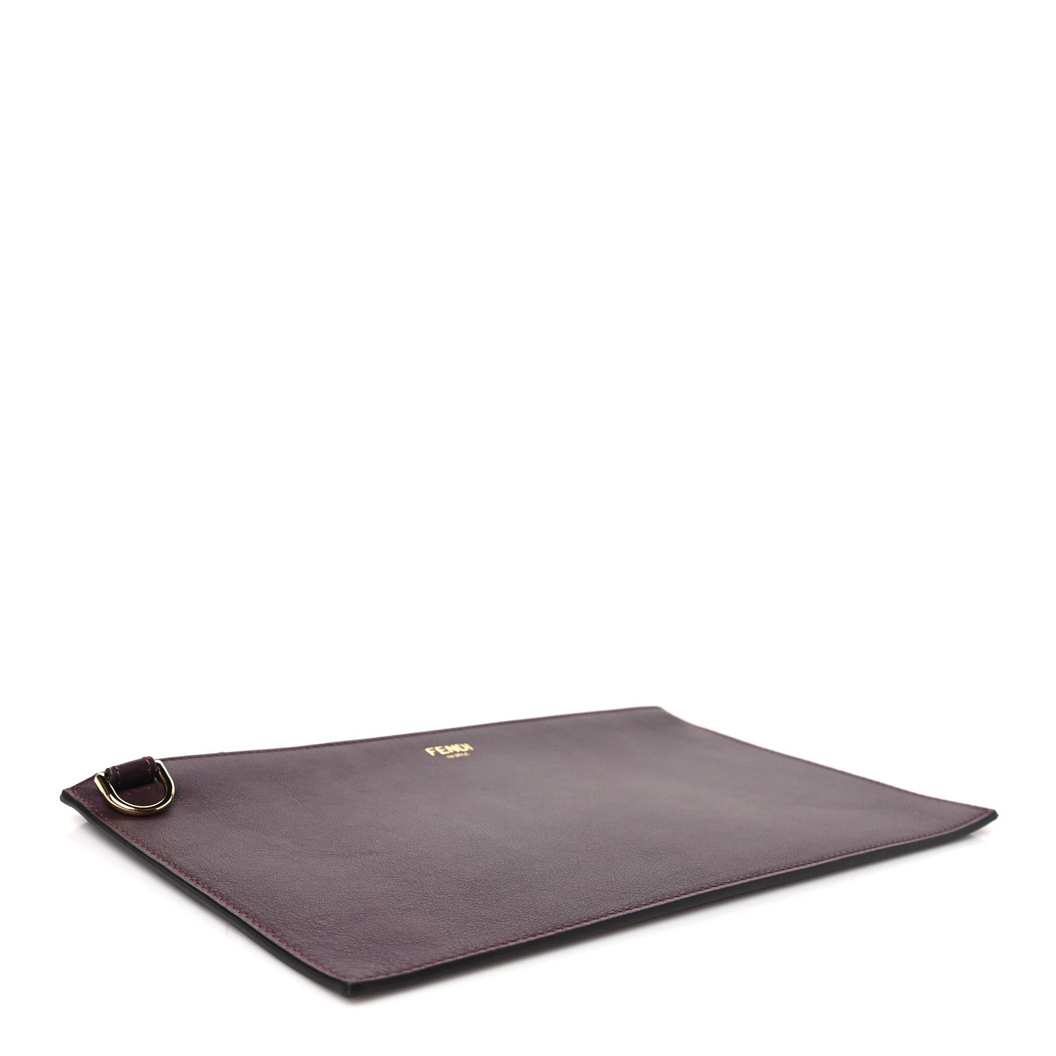 Vitello Seta Medium Flat Pouch Granata