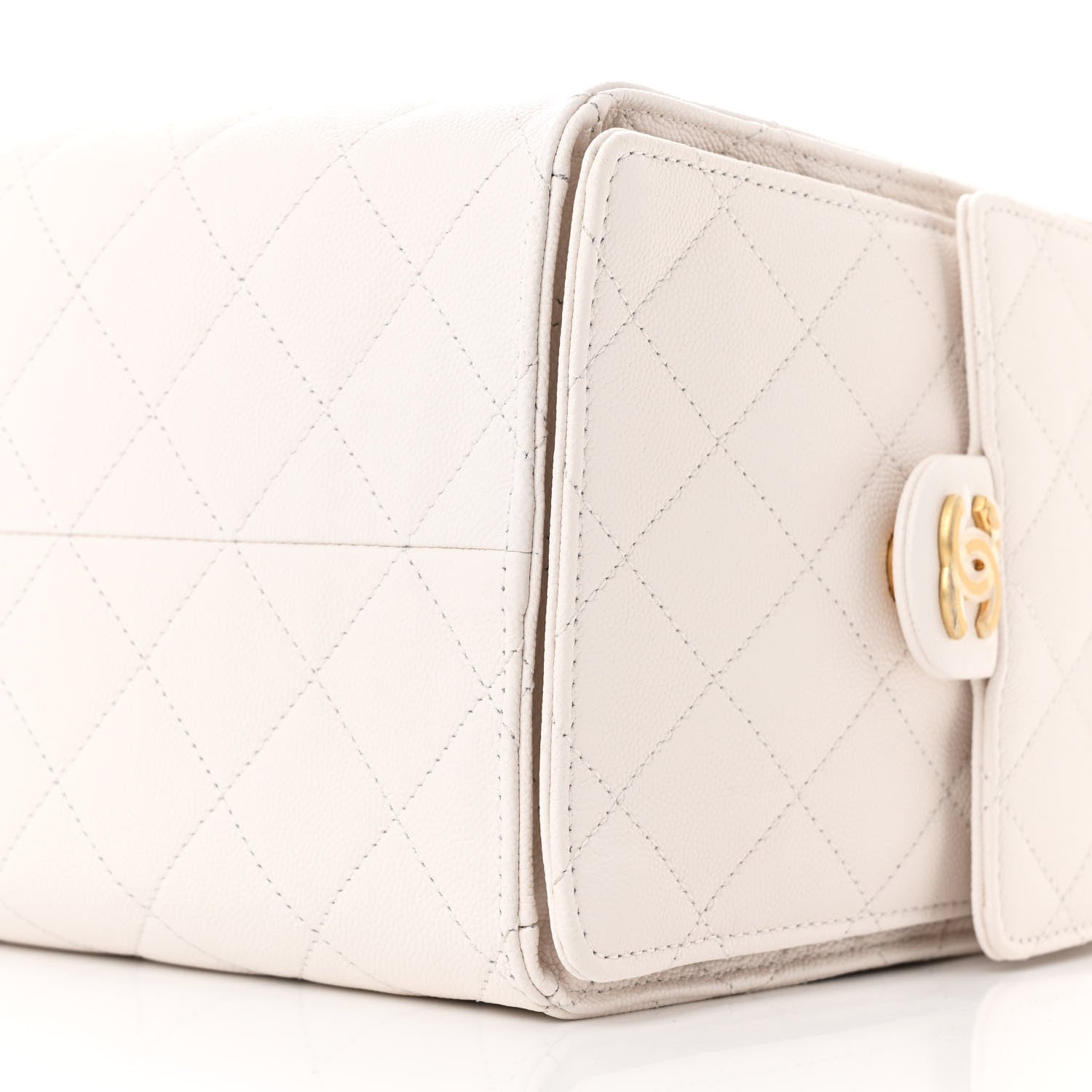 Caviar Quilted Medium Chanel 25 Handbag White