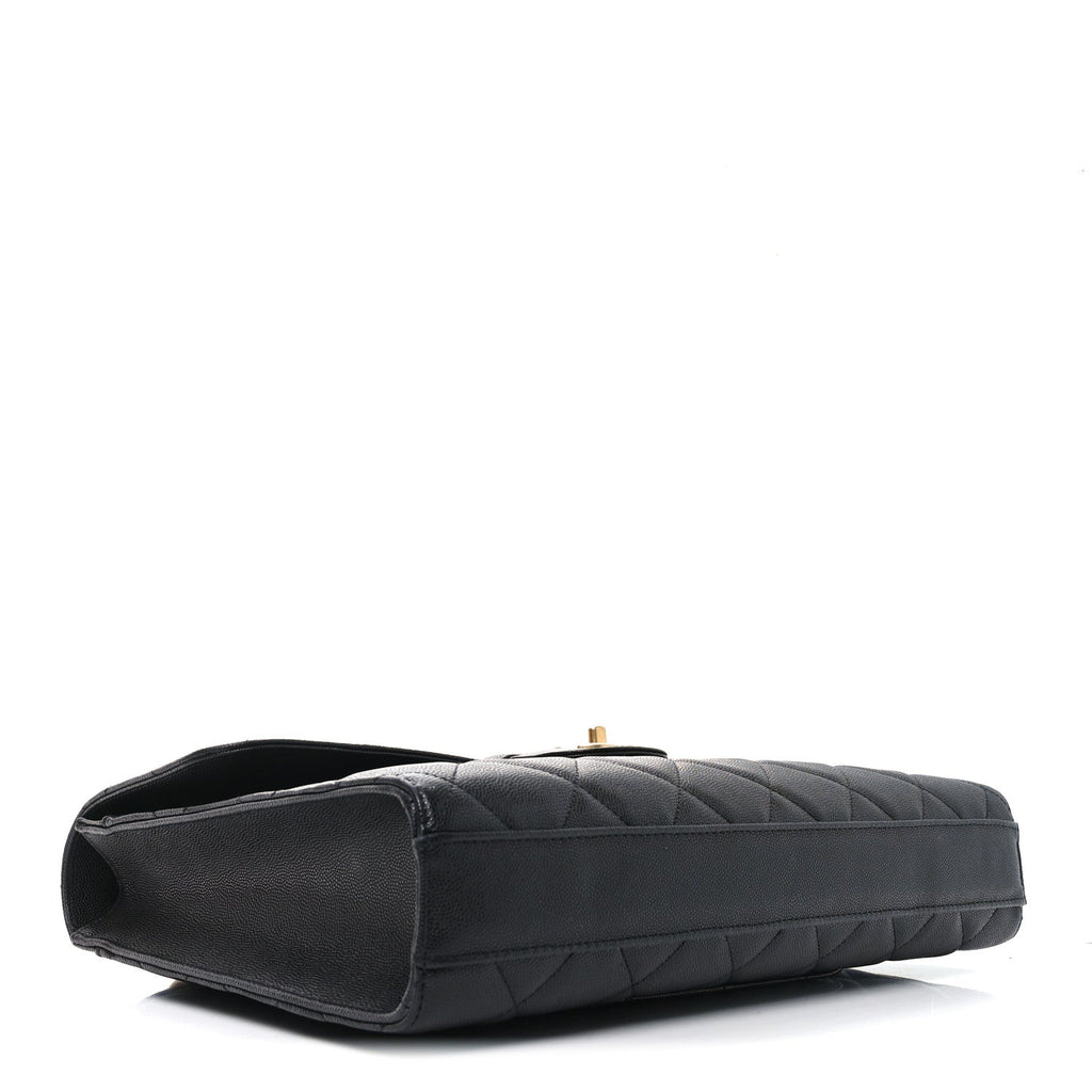 Caviar Quilted Carry Me Top Handle Flap Black