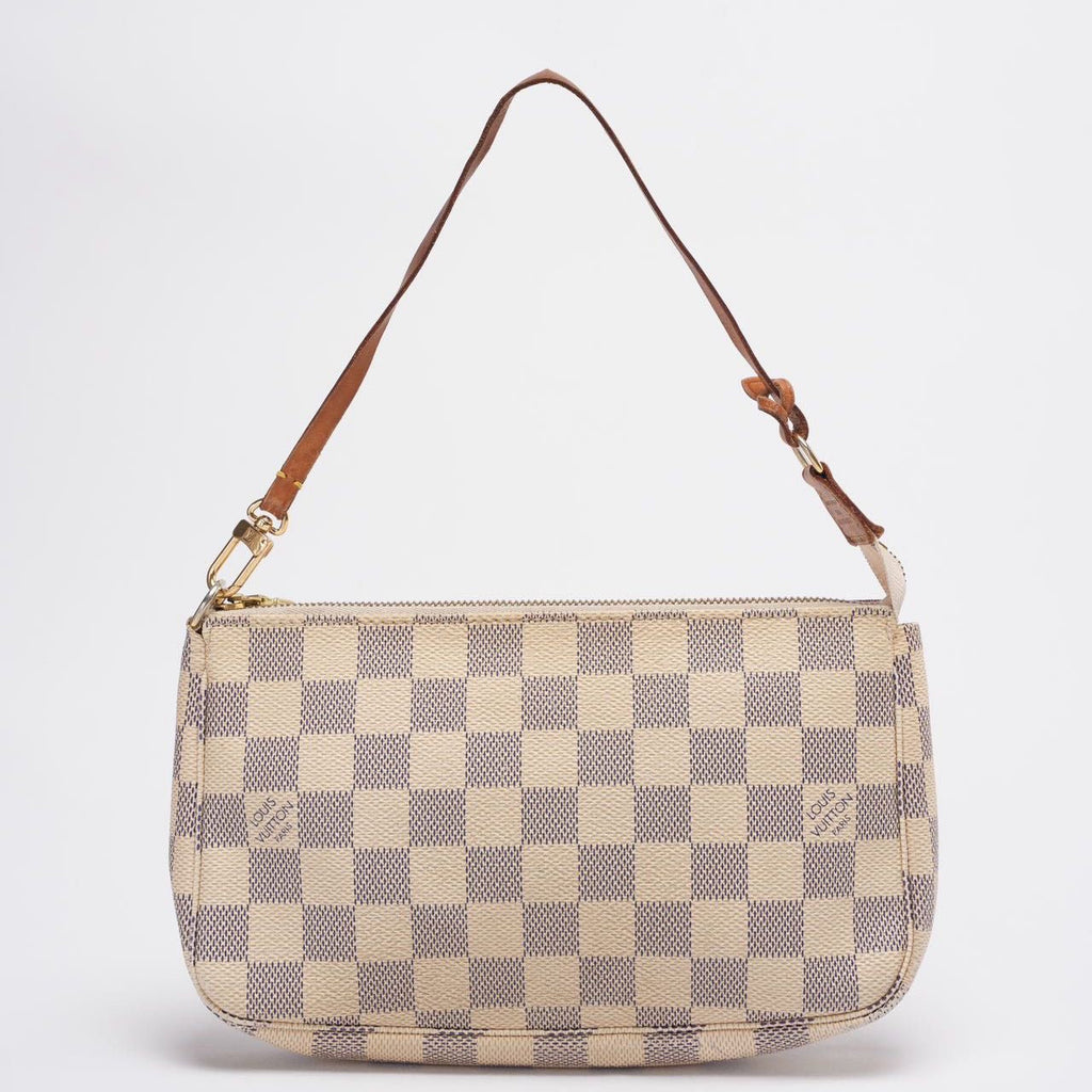 Louis Vuitton Pochette Damier Azur Canvas Accessoires Beige Handbag