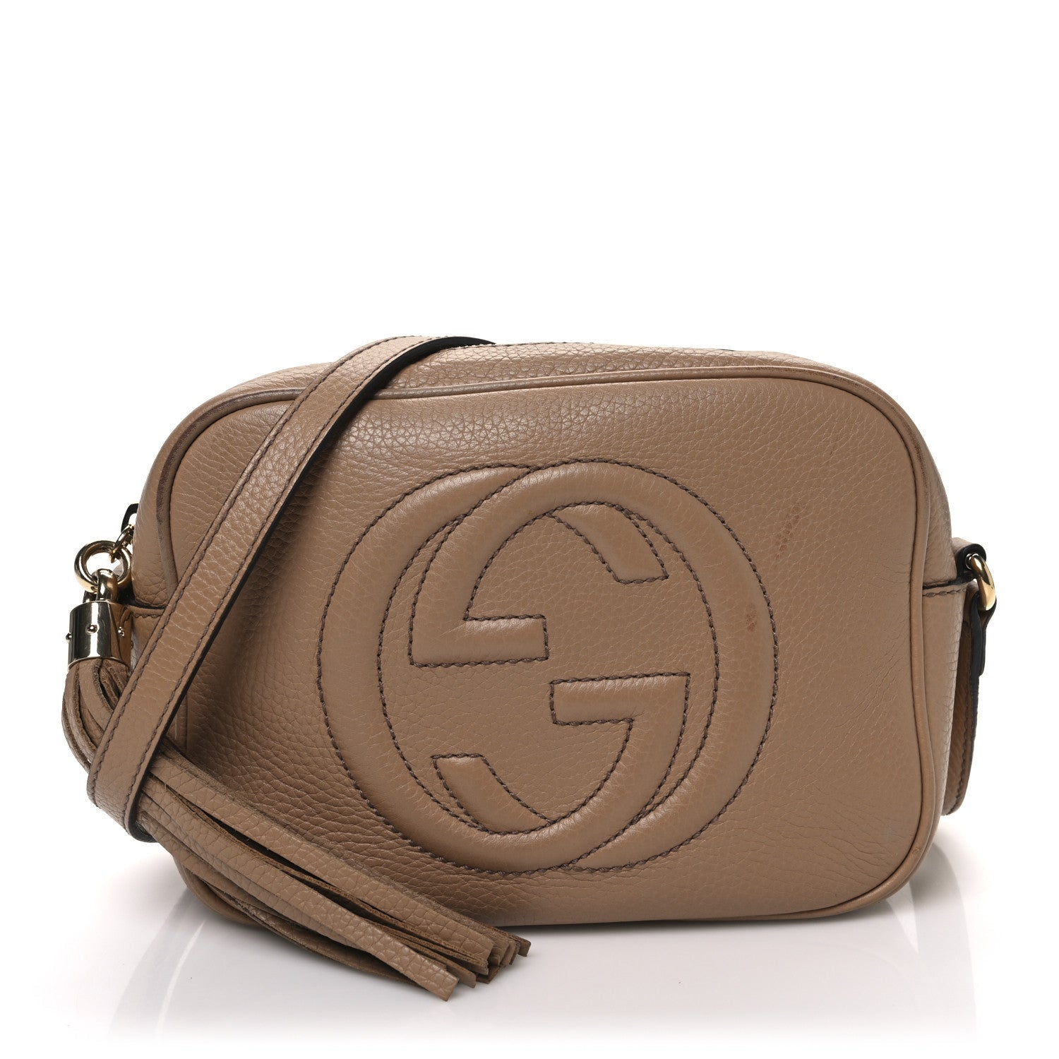 Pebbled Calfskin Small Soho Disco Bag Camelia