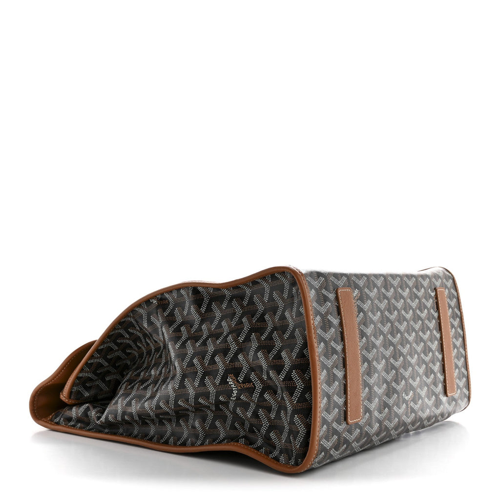 Goyardine Saint Leger Soft Briefcase Backpack Black Gold