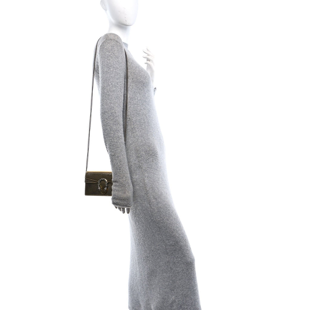 Metallic Calfskin Super Mini Dionysus Shoulder Bag Gold