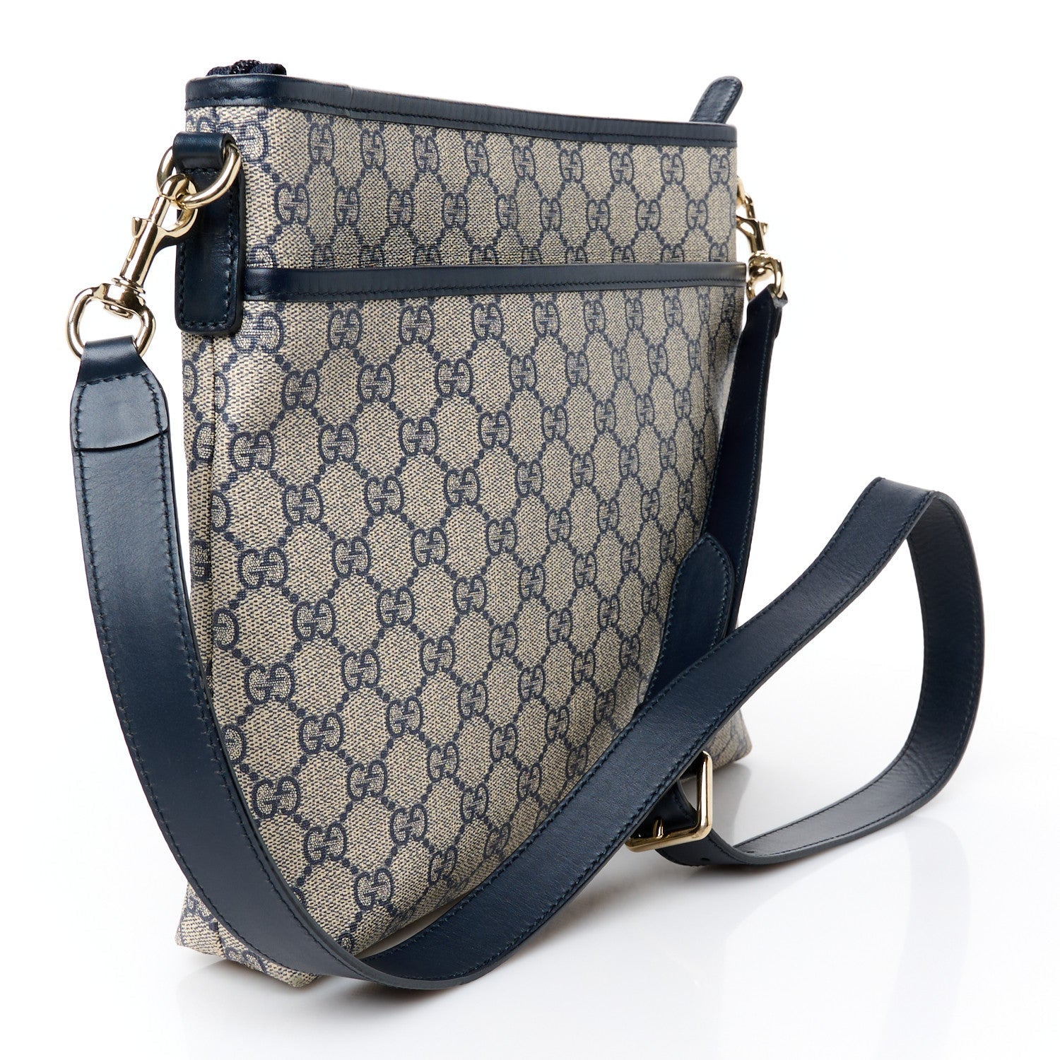 GG Plus Monogram Medium Flat Messenger Bag Navy