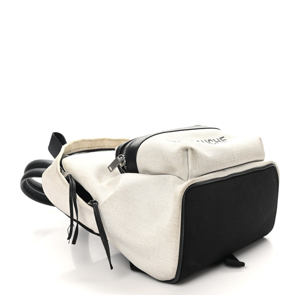 Canvas Rive Gauche Mini City Backpack White Black