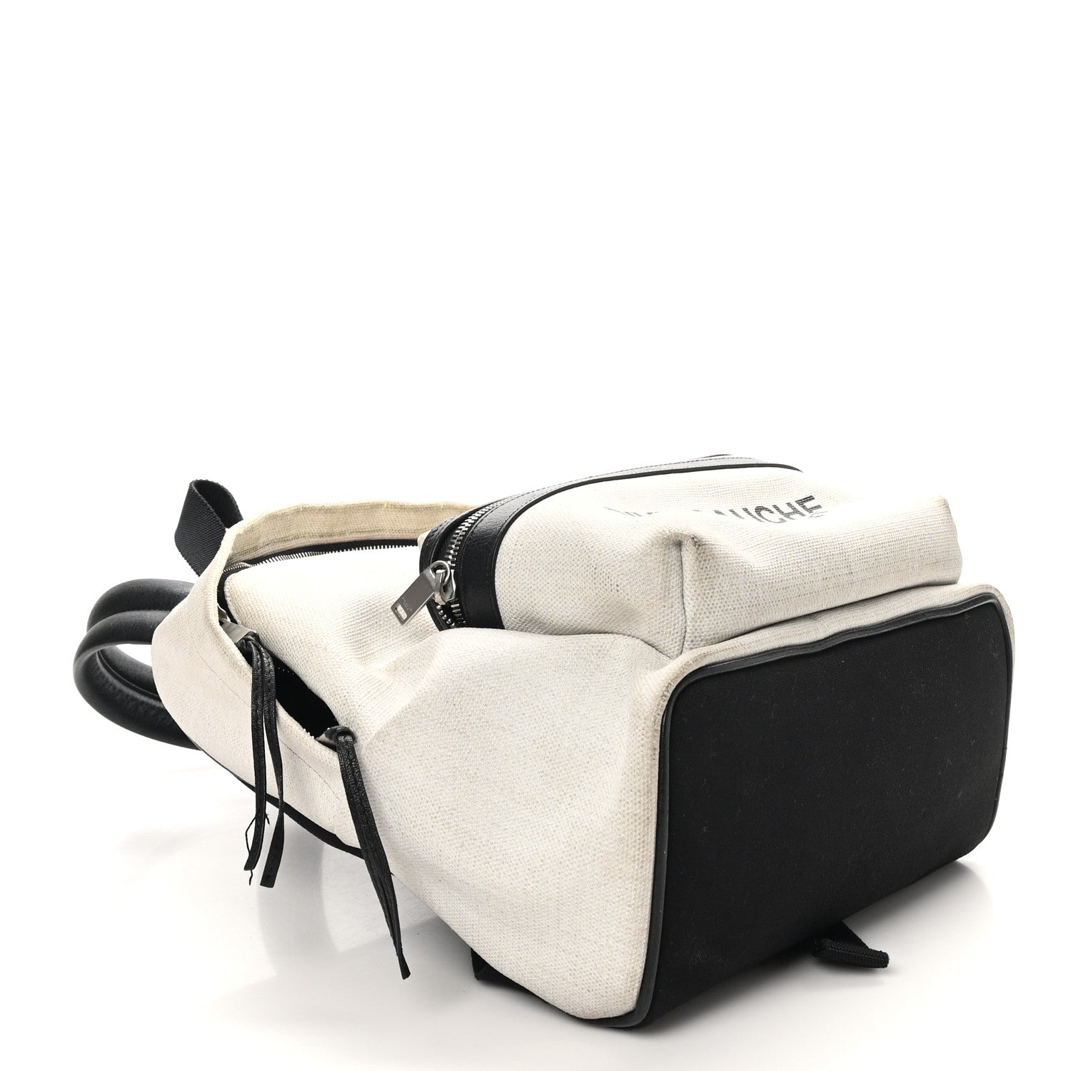 Canvas Rive Gauche Mini City Backpack White Black
