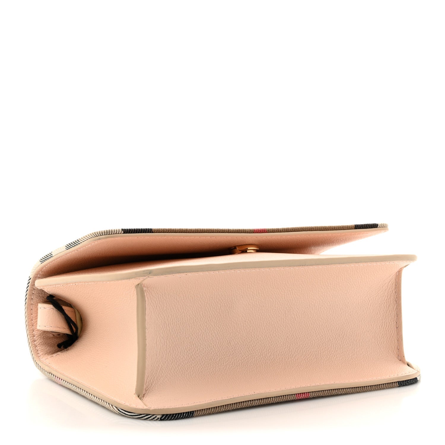 Grained Calfskin House Check Small Madison Shoulder Bag Pale Cameo