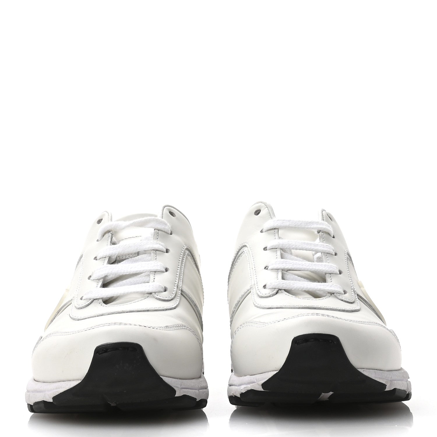 Calfskin Womens Interlocking G Sneakers 35 White
