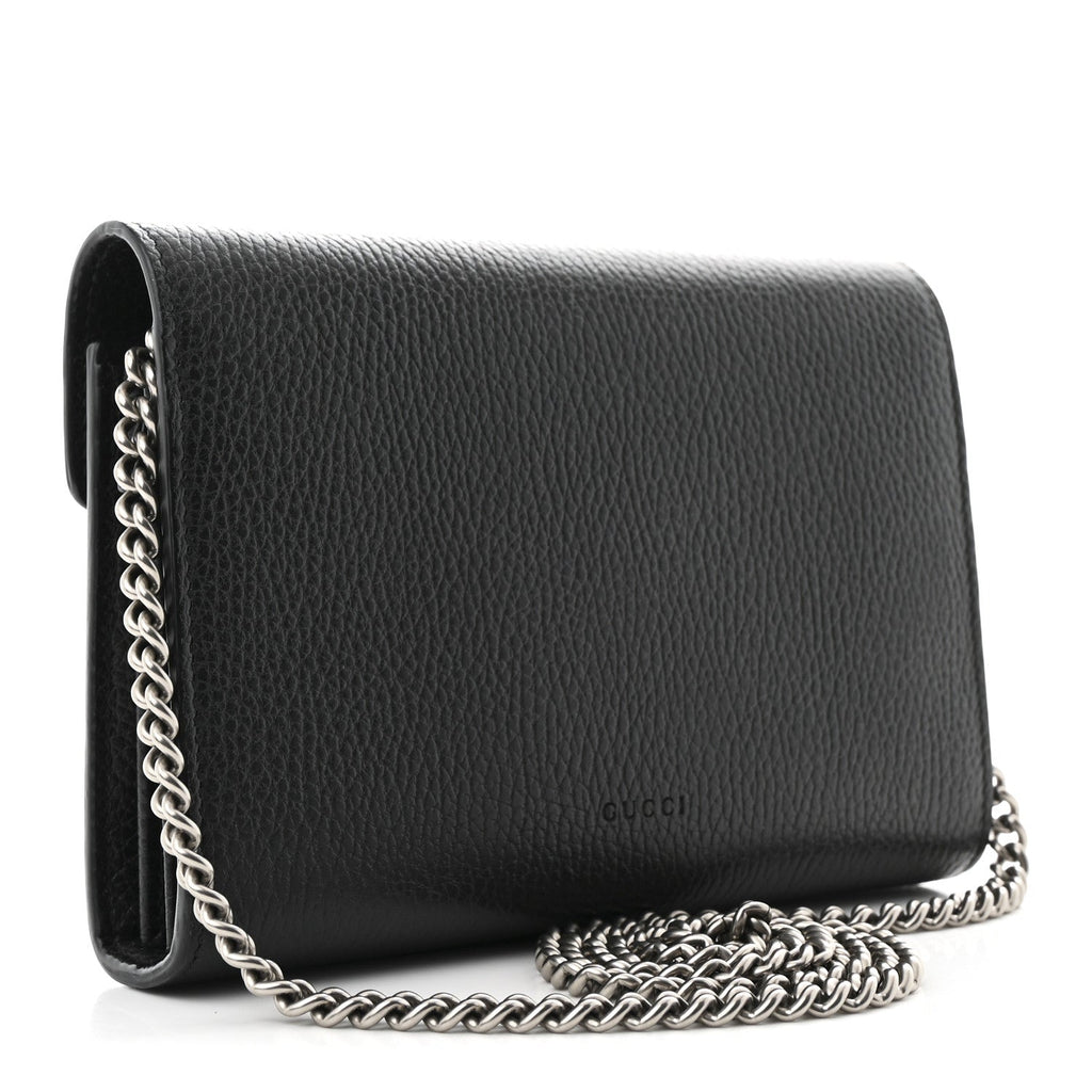 Calfskin Mini Dionysus Chain Wallet Black