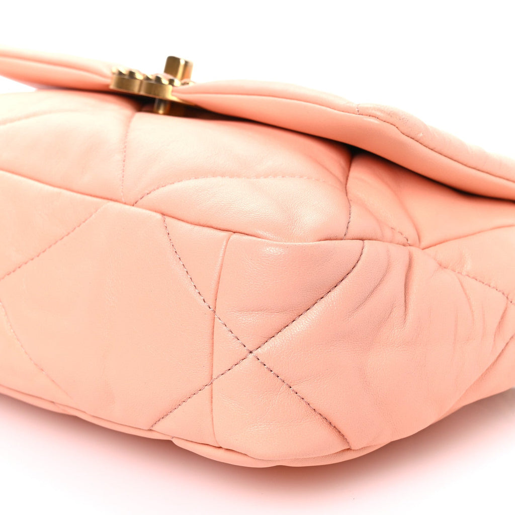Lambskin Quilted Medium Chanel 19 Flap Light Pink