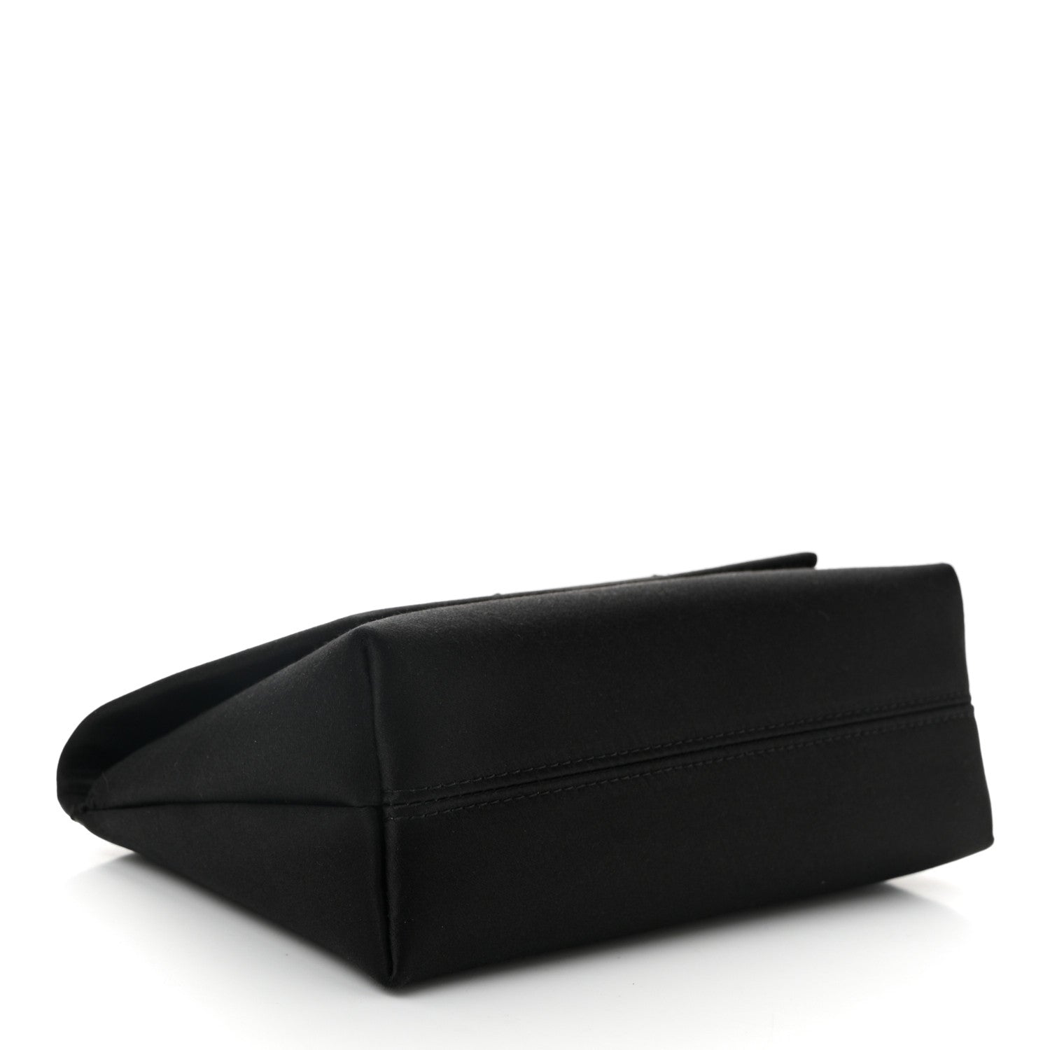Satin Mini Label Chain Shoulder Bag Black